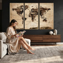 World Map Wall Art Canvas Print