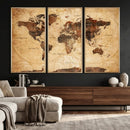 Modern Red and Gray World Map Canvas Print – Framed Wall Art by MyGreatCanvas | Canvas Wall Art Prints | Photo Prints & Wall Decor