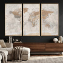 Detailed World Map Wall Art Canvas Print for Home and Office Decor by MyGreatCanvas | Canvas Wall Art Prints | Photo Prints & Wall Decor