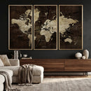 Blue World Map Canvas Wall Art – Framed Modern Travel Map by MyGreatCanvas | Canvas Wall Art Prints | Photo Prints & Wall Decor