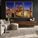 Boston Wall Art Canvas Print, Boston City Downtown Night by MyGreatCanvas | Canvas Wall Art Prints | Photo Prints & Wall Decor