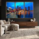 Boston Wall Art Canvas Print, Boston City Downtown Night by MyGreatCanvas | Canvas Wall Art Prints | Photo Prints & Wall Decor