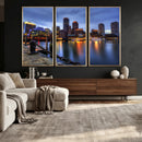 Boston Wall Art Canvas Print, Boston City Downtown Night by MyGreatCanvas | Canvas Wall Art Prints | Photo Prints & Wall Decor