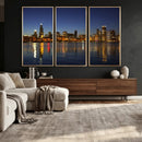 Chicago Wall Art Canvas Print - Chicago City Downtown Night by MyGreatCanvas | Canvas Wall Art Prints | Photo Prints & Wall Decor