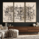 Abstract Cow Longhorn Wall Art Canvas Print for Cabin Decor by MyGreatCanvas | Canvas Wall Art Prints | Photo Prints & Wall Decor