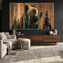 Rustic Bear Wall Art Canvas Print – Woodland Wildlife by MyGreatCanvas | Canvas Wall Art Prints | Photo Prints & Wall Decor