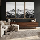 Black and White Mountain Wall Art Canvas Print, Snowy Alpine by MyGreatCanvas | Canvas Wall Art Prints | Photo Prints & Wall Decor