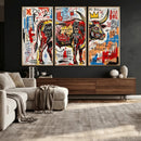Texas Bull Wall Art Canvas Print, Abstract Graffiti Bull by MyGreatCanvas | Canvas Wall Art Prints | Photo Prints & Wall Decor