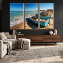 Coastal Fishing Boats Wall Art Canvas Print, Sunset Beach by MyGreatCanvas | Canvas Wall Art Prints | Photo Prints & Wall Decor