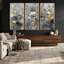 Abstract Floral Wall Art Canvas Print – Gold and Blue by MyGreatCanvas | Canvas Wall Art Prints | Photo Prints & Wall Decor