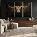 Vintage Longhorn Bull Wall Art Canvas Print – Rustic Western by MyGreatCanvas | Canvas Wall Art Prints | Photo Prints & Wall Decor