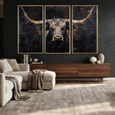 Abstract Longhorn Bull Wall Art Canvas Print – Rustic by MyGreatCanvas | Canvas Wall Art Prints | Photo Prints & Wall Decor