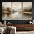 Neutral Abstract River Landscape Wall Art Canvas Print by MyGreatCanvas | Canvas Wall Art Prints | Photo Prints & Wall Decor