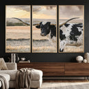 Texas Longhorn Bull Rustic Wall Art Canvas Print by MyGreatCanvas | Canvas Wall Art Prints | Photo Prints & Wall Decor
