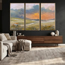Mountain Sunset Wall Art Canvas Print Vintage Landscape by MyGreatCanvas | Canvas Wall Art Prints | Photo Prints & Wall Decor