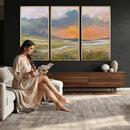 Mountain Sunset Wall Art Canvas Print Vintage Landscape by MyGreatCanvas | Canvas Wall Art Prints | Photo Prints & Wall Decor