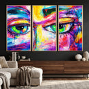 Colorful Abstract Face Wall Art Canvas Print – Modern Pop by MyGreatCanvas | Canvas Wall Art Prints | Photo Prints & Wall Decor