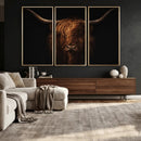 Highland Cow Wall Art Canvas Print – Moody Dark Rustic by MyGreatCanvas | Canvas Wall Art Prints | Photo Prints & Wall Decor