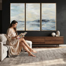 Abstract Coastal Landscape Wall Art Canvas Print – Soft Blue