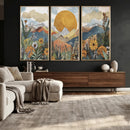 Boho Mountain Landscape Large Wall Art, Horizontal Gold by MyGreatCanvas | Canvas Wall Art Prints | Photo Prints & Wall Decor