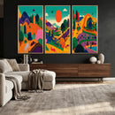 Colorful Japanese Landscape Print: Maximalist Panoramic Wall by MyGreatCanvas | Canvas Wall Art Prints | Photo Prints & Wall Decor