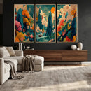 Colorful Japanese Landscape Print: Maximalist Panoramic Wall by MyGreatCanvas | Canvas Wall Art Prints | Photo Prints & Wall Decor