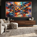 Geometric Abstract Wall Art Canvas Print, Orange Blue by MyGreatCanvas | Canvas Wall Art Prints | Photo Prints & Wall Decor