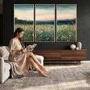 Wildflower Meadow Oil Painting Canvas — Daisy Lavender