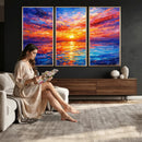 Colorful Knife Ocean Sunset Canvas — Orange Pink Teal by MyGreatCanvas | Canvas Wall Art Prints | Photo Prints & Wall Decor