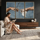 Funny Bathroom Canvas Wall Art, Michelangelo Creation of by MyGreatCanvas | Canvas Wall Art Prints | Photo Prints & Wall Decor
