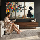 Banksy Butterfly Girl Wall Art Canvas Print, Framed Street by MyGreatCanvas | Canvas Wall Art Prints | Photo Prints & Wall Decor