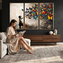 Banksy Graffiti Butterfly Girl Wall Art Canvas Print, Framed by MyGreatCanvas | Canvas Wall Art Prints | Photo Prints & Wall Decor