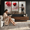 Girl Graffiti Wall Art Canvas Print, Red Balloon Heart by MyGreatCanvas | Canvas Wall Art Prints | Photo Prints & Wall Decor