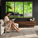 Bamboo Water Flow Black Stone Canvas | Zen Spa Nature by MyGreatCanvas | Canvas Wall Art Prints | Photo Prints & Wall Decor