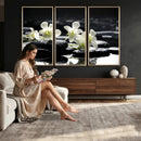 Plumeria Frangipani Black Stone Canvas | White Flower Spa by MyGreatCanvas | Canvas Wall Art Prints | Photo Prints & Wall Decor