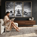 Airplane Wall Art Canvas Print, Black and White Jet Aircraft by MyGreatCanvas | Canvas Wall Art Prints | Photo Prints & Wall Decor