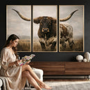 Longhorn Bull Wall Art Canvas Print, Western Farmhouse by MyGreatCanvas | Canvas Wall Art Prints | Photo Prints & Wall Decor