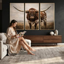 Texas Longhorn Canvas Wall Art Western Bull Desert Moody by MyGreatCanvas | Canvas Wall Art Prints | Photo Prints & Wall Decor