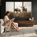 Texas Longhorn Canvas Wall Art Western Bull Desert Moody by MyGreatCanvas | Canvas Wall Art Prints | Photo Prints & Wall Decor