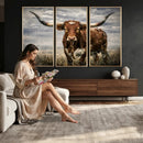 Texas Longhorn Canvas Wall Art Western Bull Desert Moody by MyGreatCanvas | Canvas Wall Art Prints | Photo Prints & Wall Decor