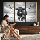 Texas Longhorn Canvas Wall Art Western Bull Desert Moody by MyGreatCanvas | Canvas Wall Art Prints | Photo Prints & Wall Decor