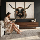 Texas Longhorn Canvas Wall Art Western Bull Desert Moody by MyGreatCanvas | Canvas Wall Art Prints | Photo Prints & Wall Decor