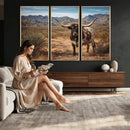 Texas Longhorn Canvas Wall Art Western Bull Desert Moody by MyGreatCanvas | Canvas Wall Art Prints | Photo Prints & Wall Decor