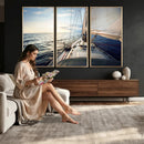 Sailboat Wall Art Canvas Print, Ocean Sunset Sailing Framed by MyGreatCanvas | Canvas Wall Art Prints | Photo Prints & Wall Decor