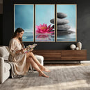 Zen Canvas Wall Art Lotus Flower Stacked Stones Teal Spa by MyGreatCanvas | Canvas Wall Art Prints | Photo Prints & Wall Decor