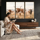 Texas Longhorn Canvas Wall Art, Rustic Farm Animal Photography Print, Farmhouse Country Decor, Western Ranch Art by MyGreatCanvas | Canvas Wall Art Prints | Photo Prints & Wall Decor