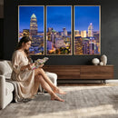Charlotte Skyline Canvas Wall Art Print – North Carolina Cityscape Photography Print by MyGreatCanvas | Canvas Wall Art Prints | Photo Prints & Wall Decor