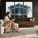 Blue Wooden Rowboat Canvas Wall Art, Coastal Nautical Boat Painting Print for Lake Beach House Decor, Minimalist Maritime Decor Artwork by MyGreatCanvas | Canvas Wall Art Prints | Photo Prints & Wall Decor