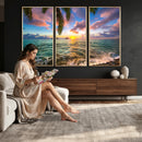 Hawaii Beach Sunset Canvas Wall Art Print, Tropical Ocean Landscape Artwork, Palm Tree Coastal Decor for Living Room Bedroom by MyGreatCanvas | Canvas Wall Art Prints | Photo Prints & Wall Decor