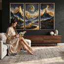 Abstract Mountain Wall Art Canvas Print Modern Landscape Painting Print